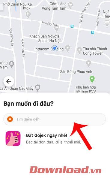 Instructions pour installer et appeler une voiture sur Gojek