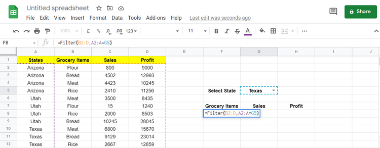 Comment utiliser la fonction FILTRE dans Google Sheets