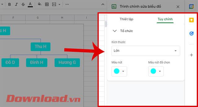 Instructions for creating genealogical and organizational charts on Google Sheets