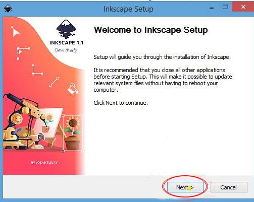 Instructions pour l'installation du logiciel Inkscape