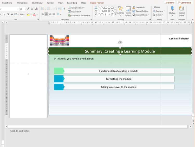 How to create teaching modules using Microsoft PowerPoint