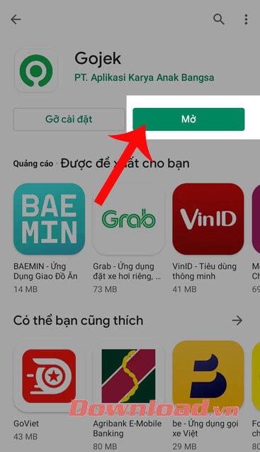 Instructions pour installer et appeler une voiture sur Gojek