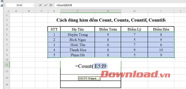 How to use Count, Counta, Countif, Countifs counting functions in Excel