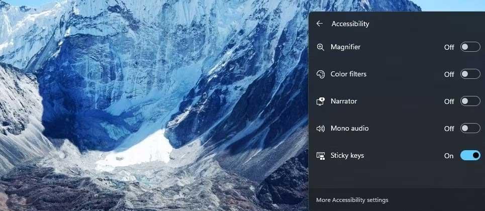 Bagaimana untuk menghidupkan/mematikan Sticky Key pada Windows 11