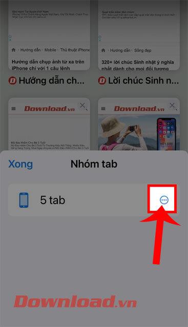 Instructions for copying all links on Safari with iOS 15