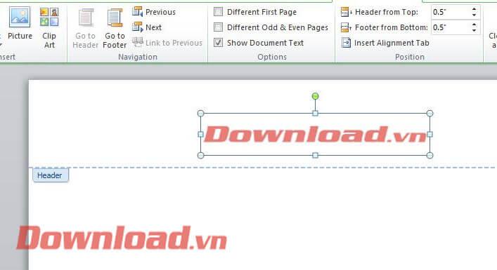 Instructions pour insérer des images dans l'en-tête et le pied de page Word