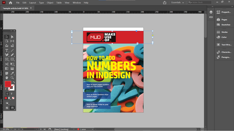 Comment ajouter des numéros de page dans Adobe InDesign