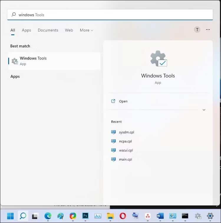 Ways to open Windows Tools in Windows 11