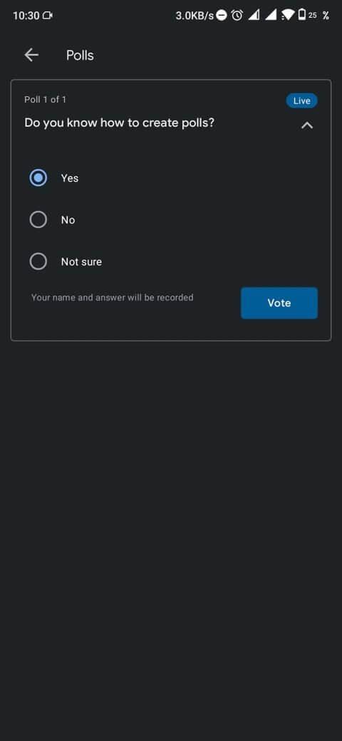 Comment créer un vote sur Google Meet