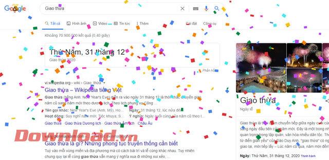 Instructions for launching Happy New Year fireworks on Google