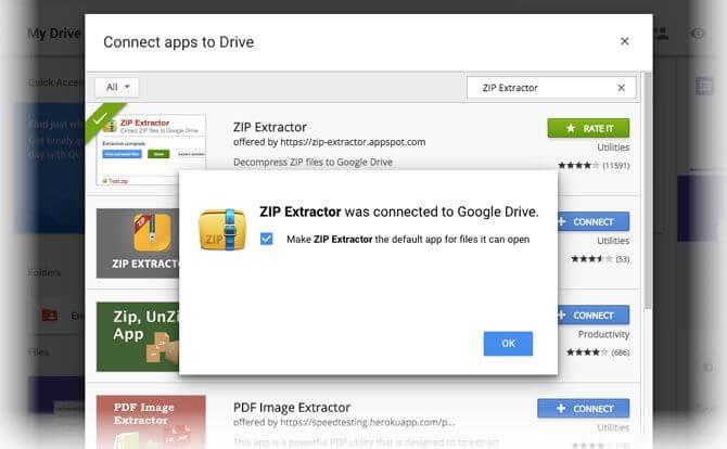 How to extract ZIP files in Google Drive without downloading first