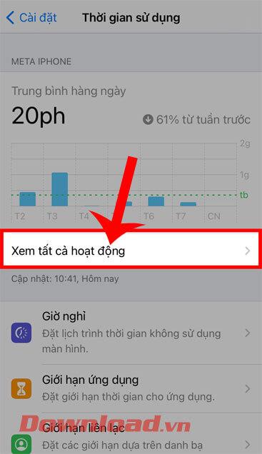 Arahan untuk menyemak aplikasi yang paling banyak digunakan pada iPhone