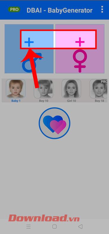 Instructions pour transplanter le visage des parents sur leurs enfants sur BabyGenerator