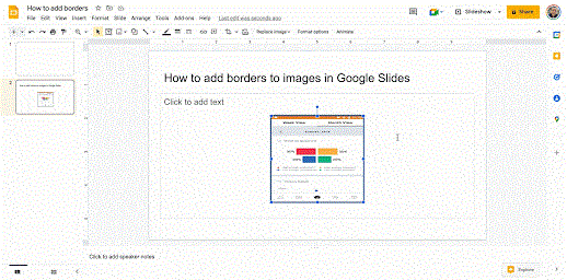 How to edit, crop, and add borders to photos in Google Slides