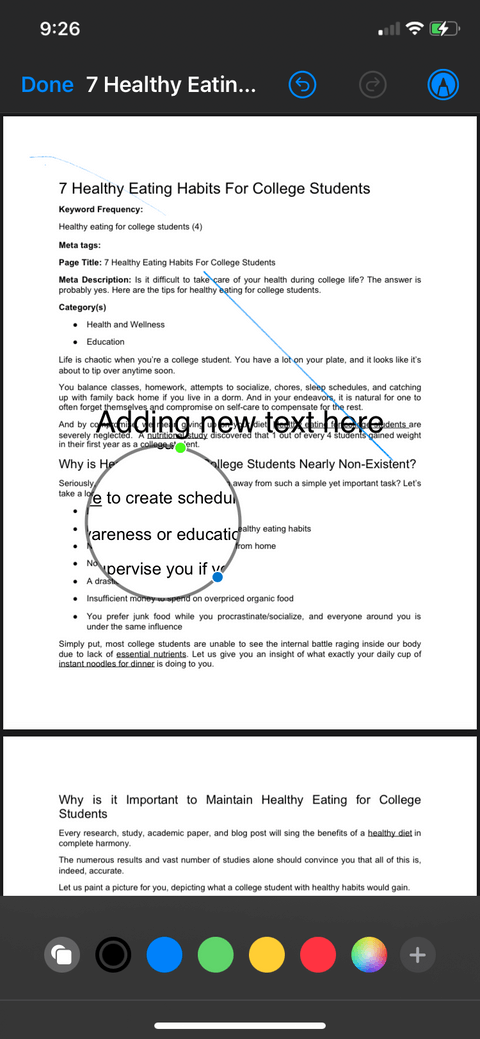 如何使用“文件”应用程序在 iPhone 上编辑 PDF 文件