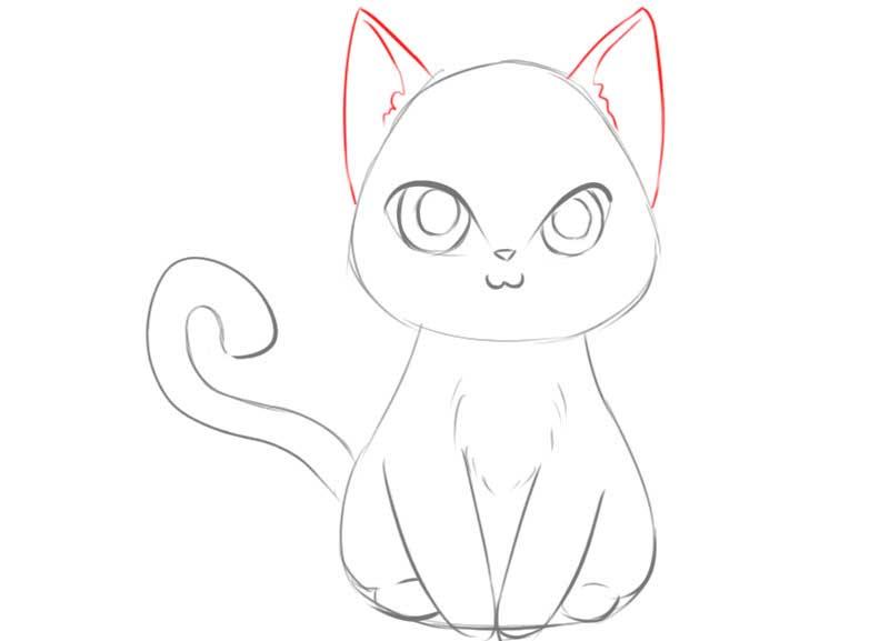 Comment dessiner un chat animé mignon
