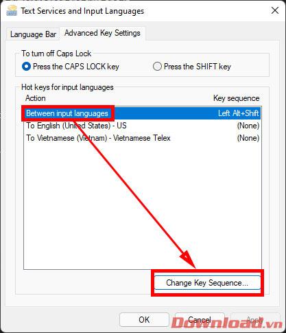 Arahan untuk memasang pintasan papan kekunci untuk menukar bahasa input pada Windows 11