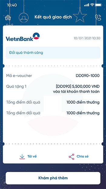 Instructions pour échanger les points accumulés par Vietinbank
