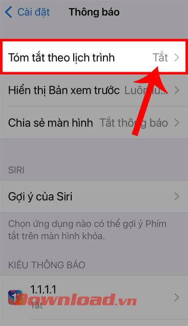 Istruzioni per attivare i riepiloghi delle notifiche su iOS 15