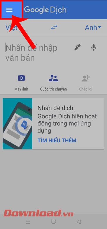 Arahan untuk menghidupkan gelembung Terjemahan Google pada Android