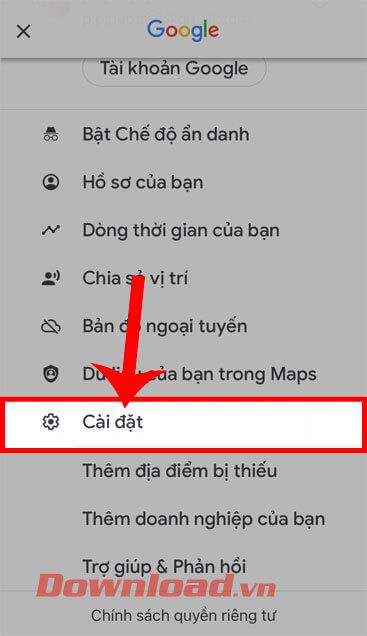 Instructions for deleting search history on Google Maps