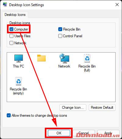How to display the This PC icon on the Windows 11 desktop
