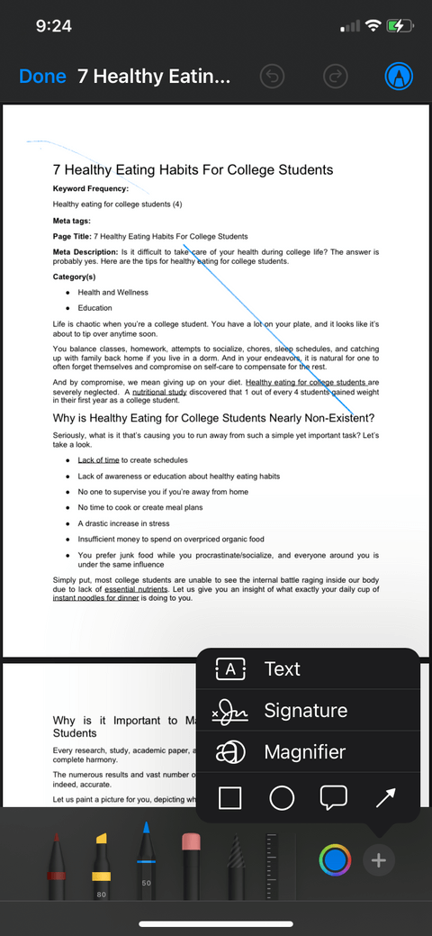 Cum să editați fișiere PDF pe iPhone folosind aplicația Fișiere