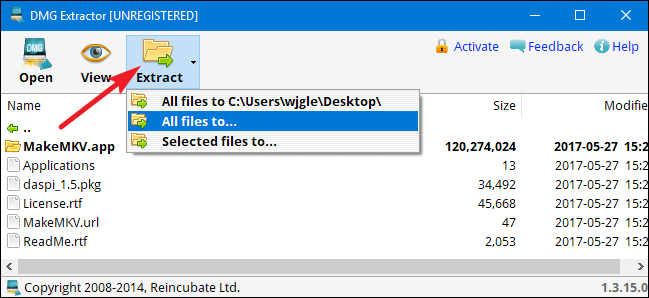 Comment ouvrir les fichiers DMG sous Windows
