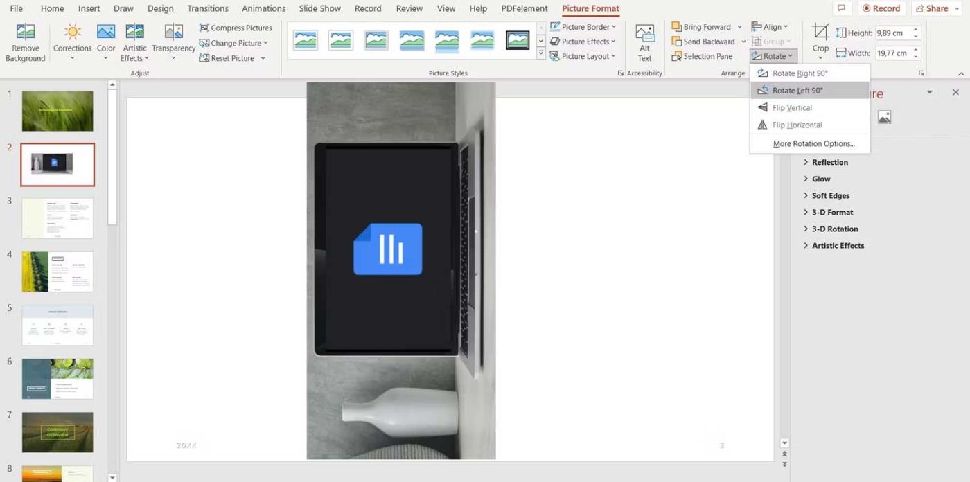 Cara memutar teks dan gambar di Microsoft PowerPoint