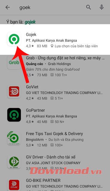 Instructions pour installer et appeler une voiture sur Gojek