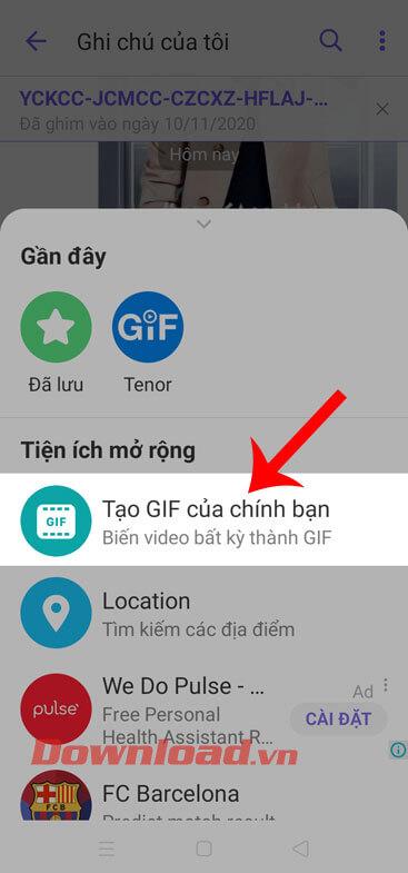 Instructions pour créer votre propre GIF sur Viber