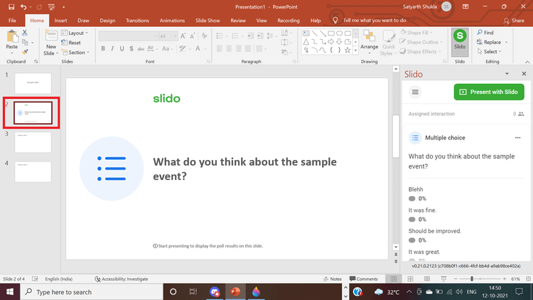 How to add voting and Q&A in PowerPoint using Slido