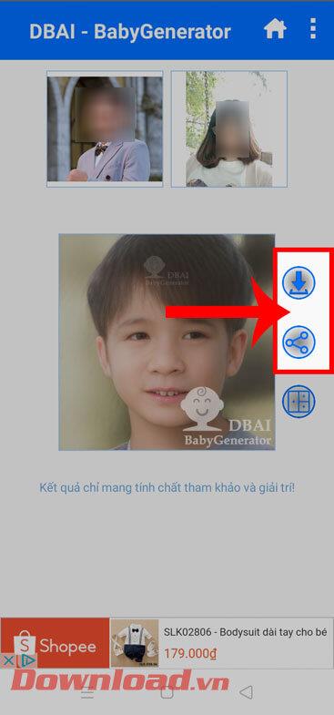 Instructions for transplanting parents' faces onto their children on BabyGenerator