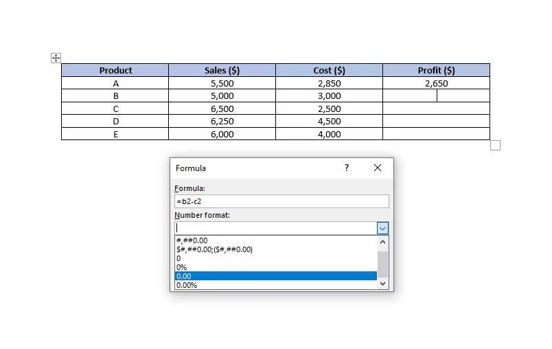 Comment utiliser les formules Excel dans Word