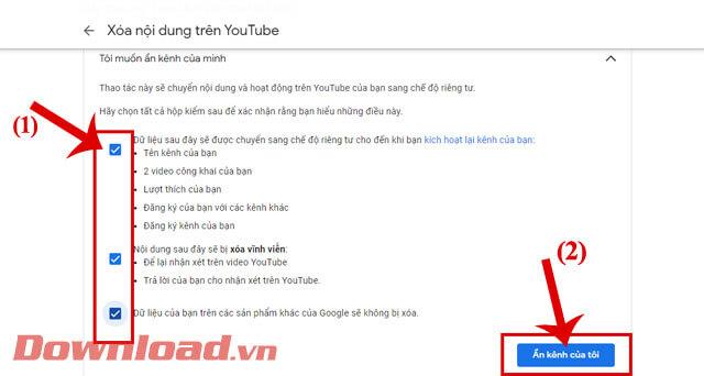 Instrucțiuni pentru ascunderea temporară a canalului Youtube