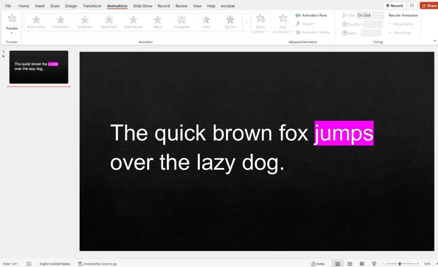 Comment mettre l'accent sur un mot dans une présentation sur Microsoft PowerPoint