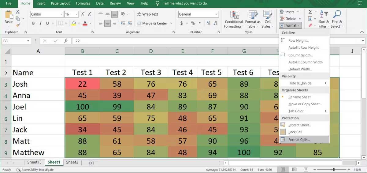 Comment créer une carte thermique dans Excel