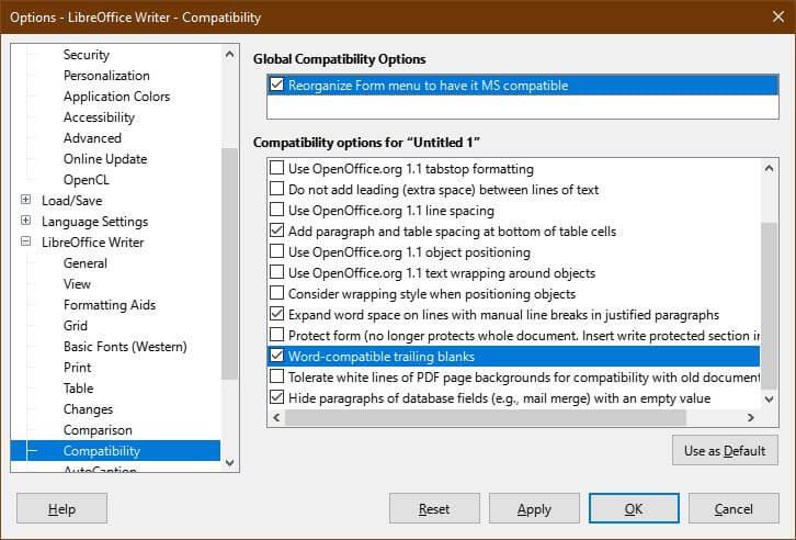 How to set up LibreOffice Writer to work like Microsoft Word