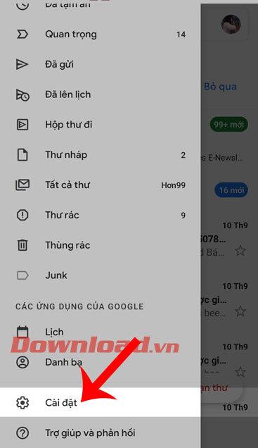 Instructions pour activer le mode fond sombre pour Gmail sur votre téléphone