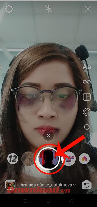 Instructions pour prendre des photos avec des effets de visage meurtri sur Instagram