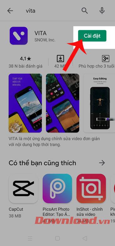 Instructions pour installer et éditer des vidéos avec VITA sur votre téléphone