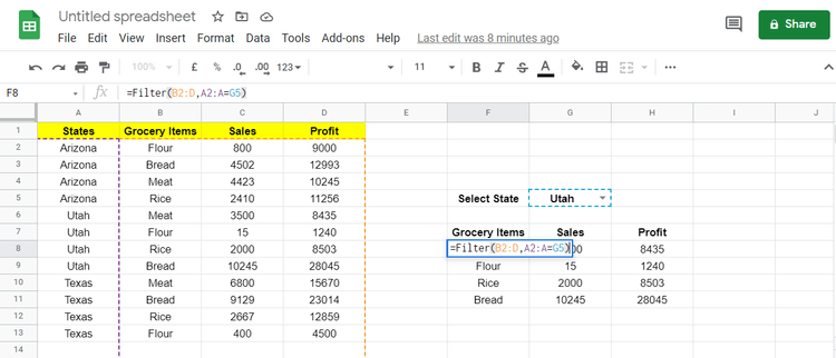 Comment utiliser la fonction FILTRE dans Google Sheets