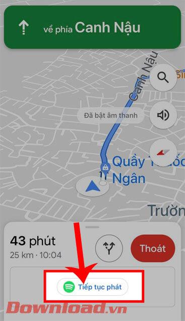 Arahan untuk mendengar muzik di Peta Google