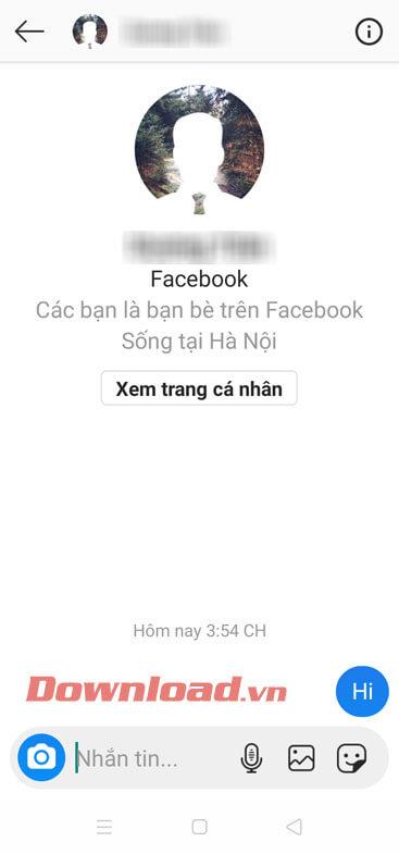 Instructions pour envoyer des messages Facebook Messenger sur Instagram