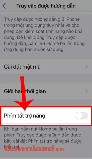 Instructions for activating the Gaming Mode feature on iPhone
