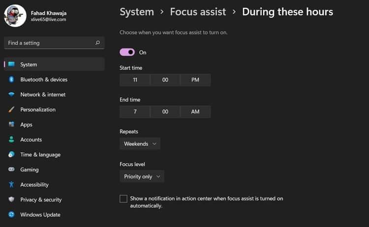 How to use Focus Assist on Windows 11
