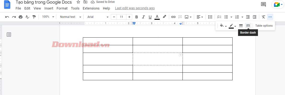 How to create and edit tables in Google Docs