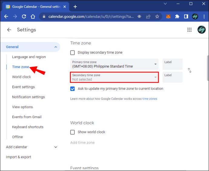 How To Change Time Zones In Google Calendar