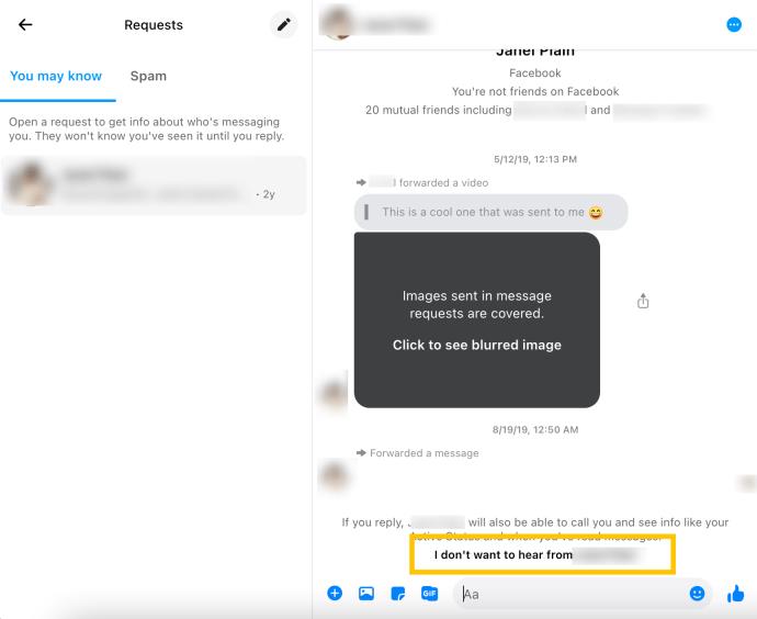 Comment afficher les demandes de message sur Facebook Messenger