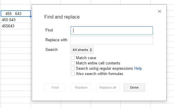 Comment supprimer des espaces dans Google Sheets